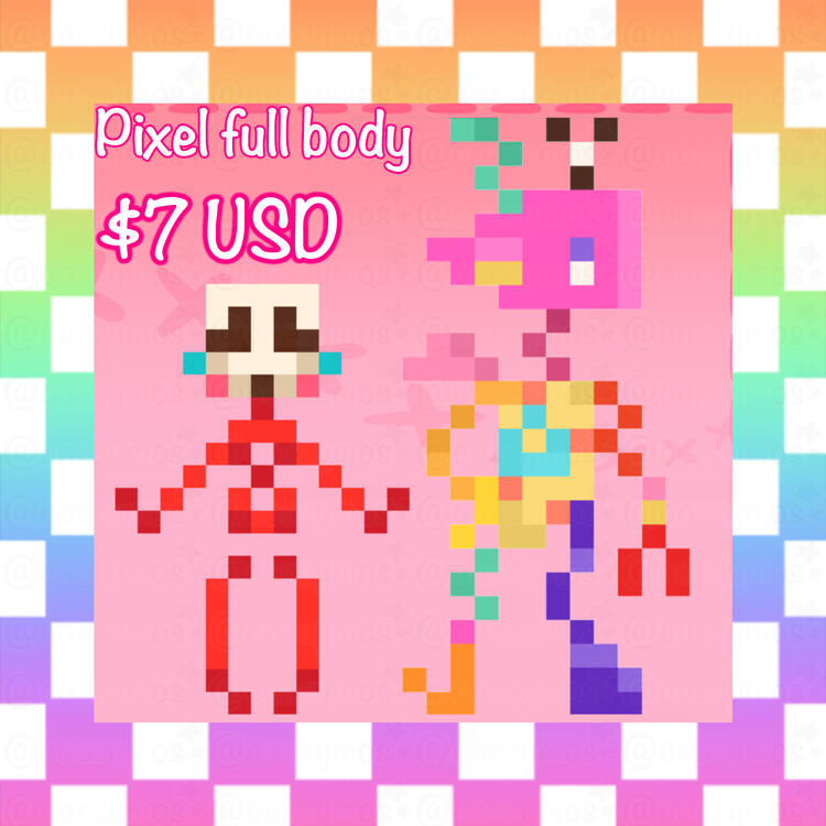 Small pixelated versions of your character! They will be upscaled so don't worry about any tiny pngs!